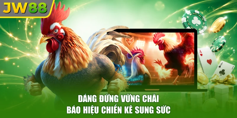 Dáng đứng vững chãi báo hiệu chiến kê sung sức