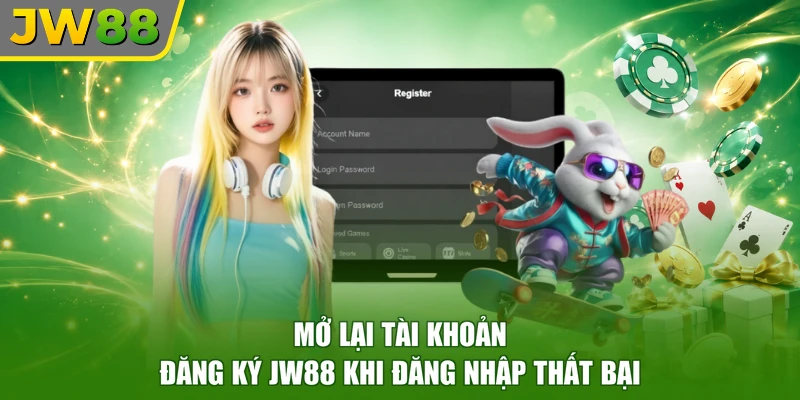 Mở lại tài khoản đăng ký JW88 khi đăng nhập thất bại
