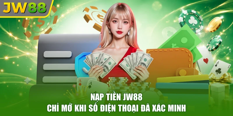Nạp tiền JW88 chỉ mở khi số điện thoại đã xác minh